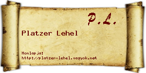 Platzer Lehel névjegykártya